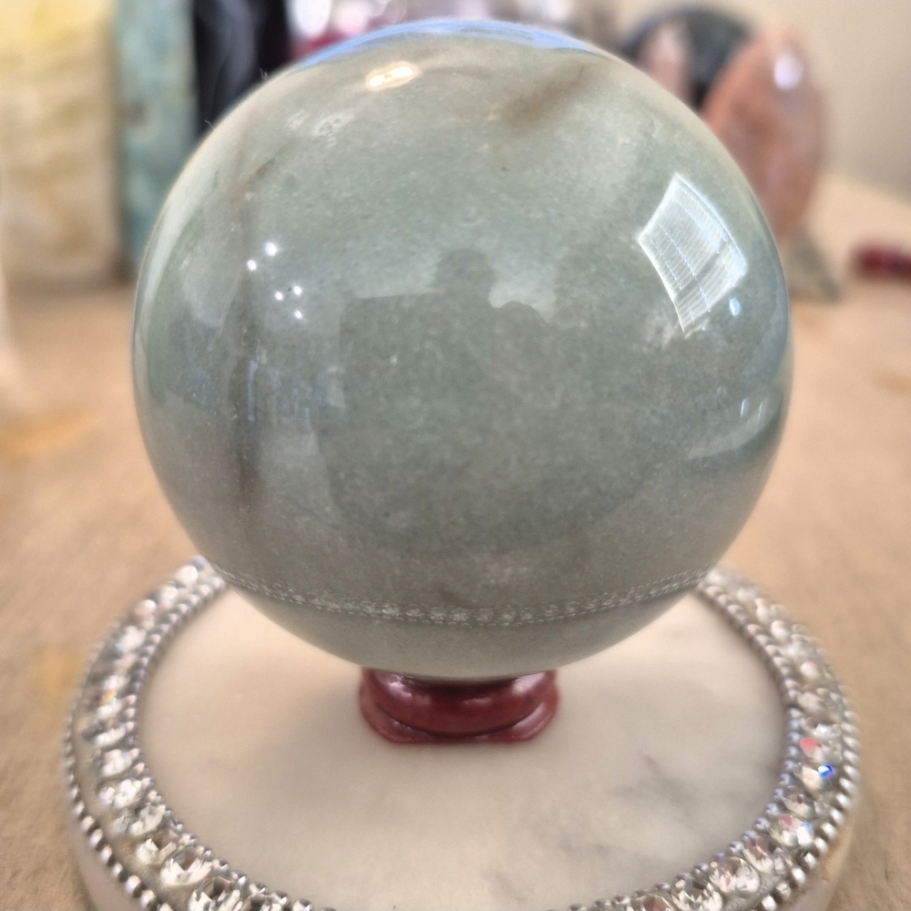 Natural Green Aventurine Crystal Sphere Orb #2